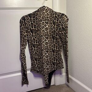 Leopard Print Long Sleeve Bodysuit